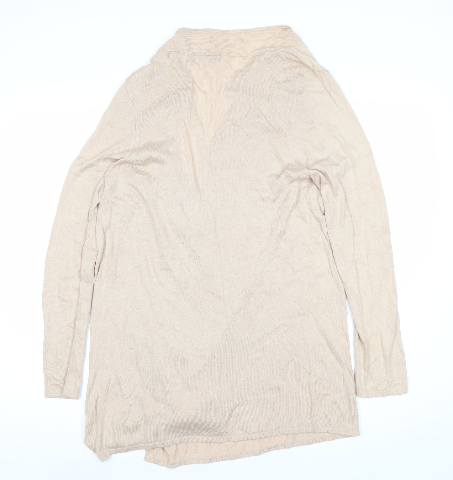 Bonmarché Women’s Beige Knit Open Front Long Sleeve Cardigan Size S