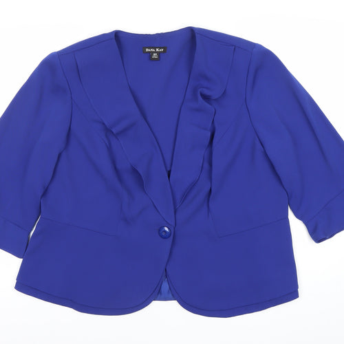 Dana Kay Women’s Blue Plus Size 18W Shawl Lapel Blazer