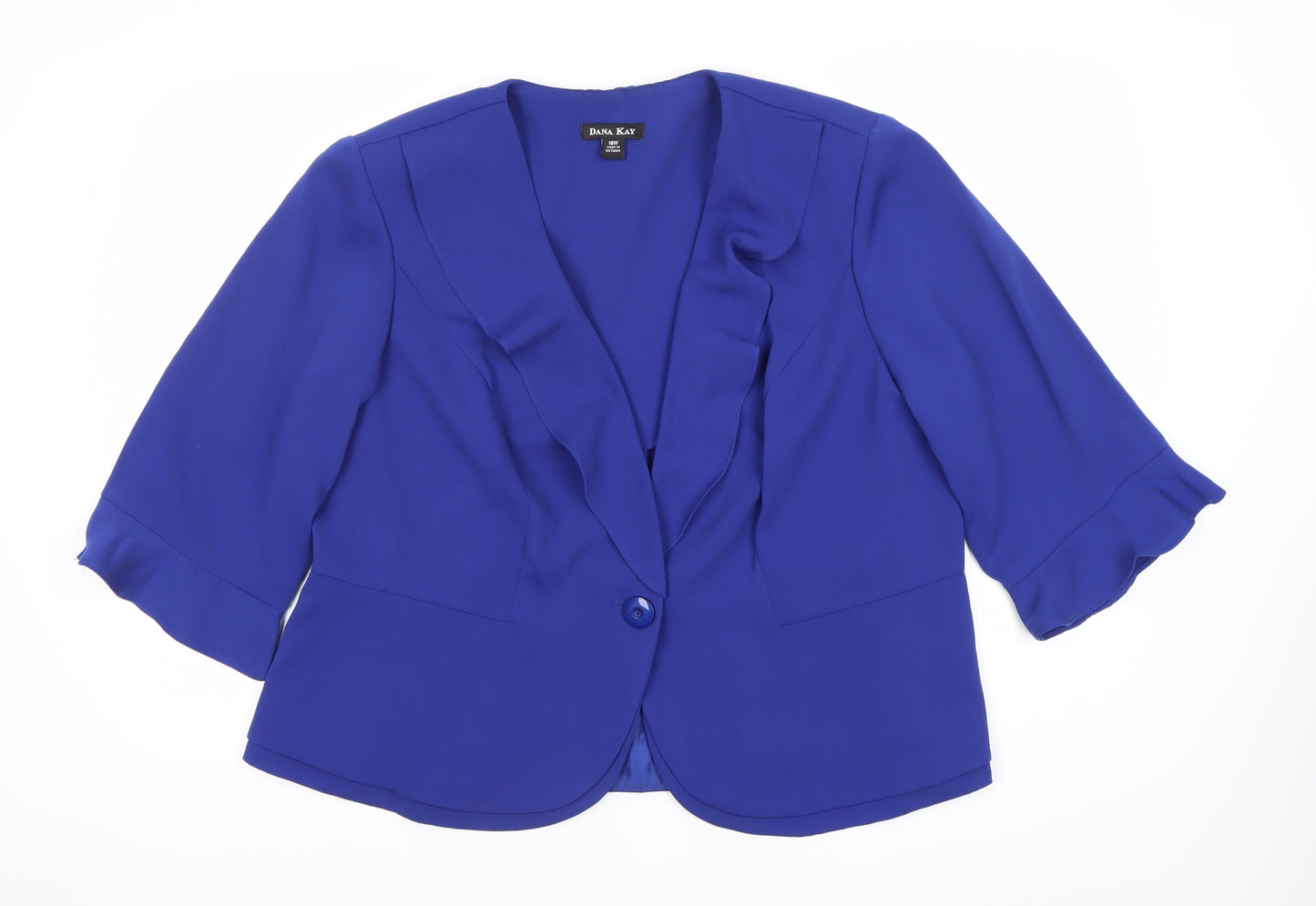 Dana Kay Women’s Blue Plus Size 18W Shawl Lapel Blazer
