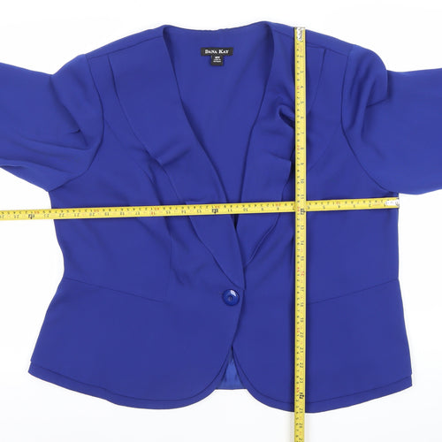 Dana Kay Women’s Blue Plus Size 18W Shawl Lapel Blazer