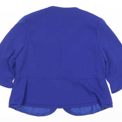 Dana Kay Women’s Blue Plus Size 18W Shawl Lapel Blazer