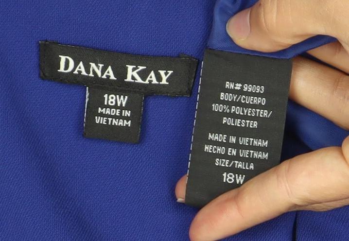 Dana Kay Women’s Blue Plus Size 18W Shawl Lapel Blazer
