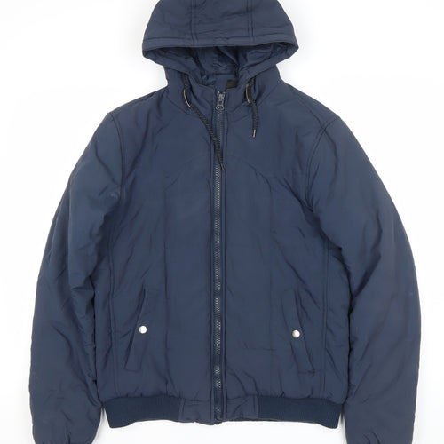 ASOS Men’s Blue M Full Zip Hooded Jacket 38-40in Chest Nylon