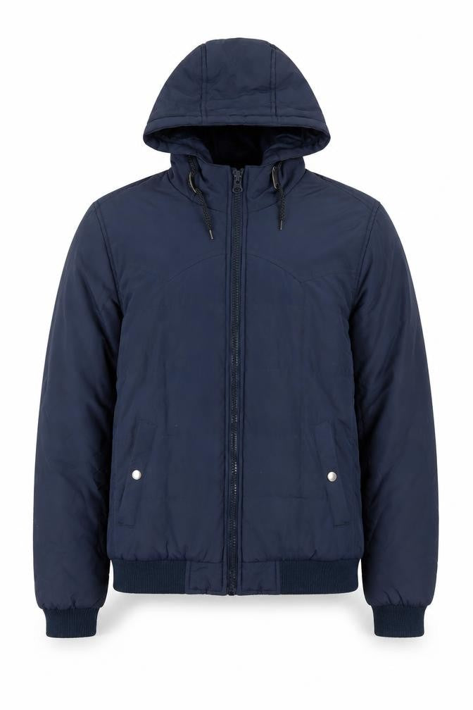 Front view of ASOS Men’s Blue M Full Zip Hooded Jacket 38-40in Chest Nylon