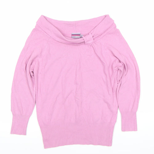 Spirit Women’s Pink Off Shoulder Knit Top Size 14 Long Sleeve