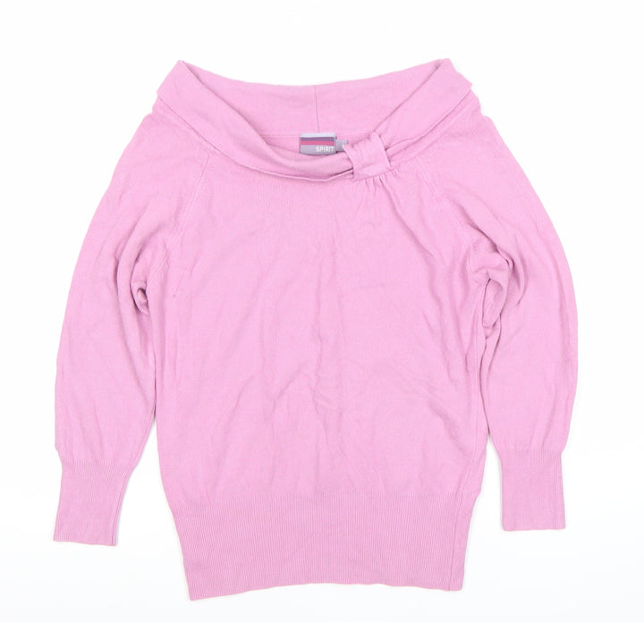 Spirit Women’s Pink Off Shoulder Knit Top Size 14 Long Sleeve