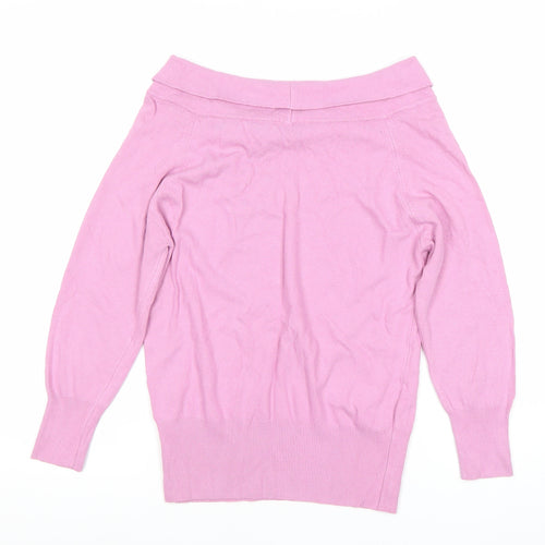 Spirit Women’s Pink Off Shoulder Knit Top Size 14 Long Sleeve