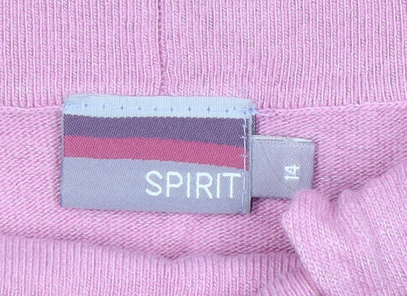 Spirit Women’s Pink Off Shoulder Knit Top Size 14 Long Sleeve