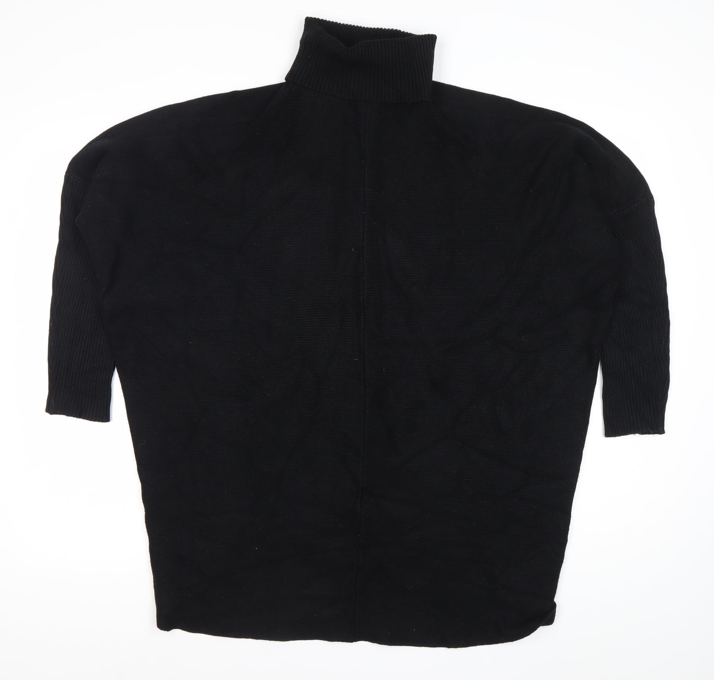 Blue Vanilla Women’s Black Roll Neck Tunic Jumper One Size
