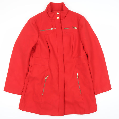 George Women’s Red Military Style Mid-Length Coat Size 14