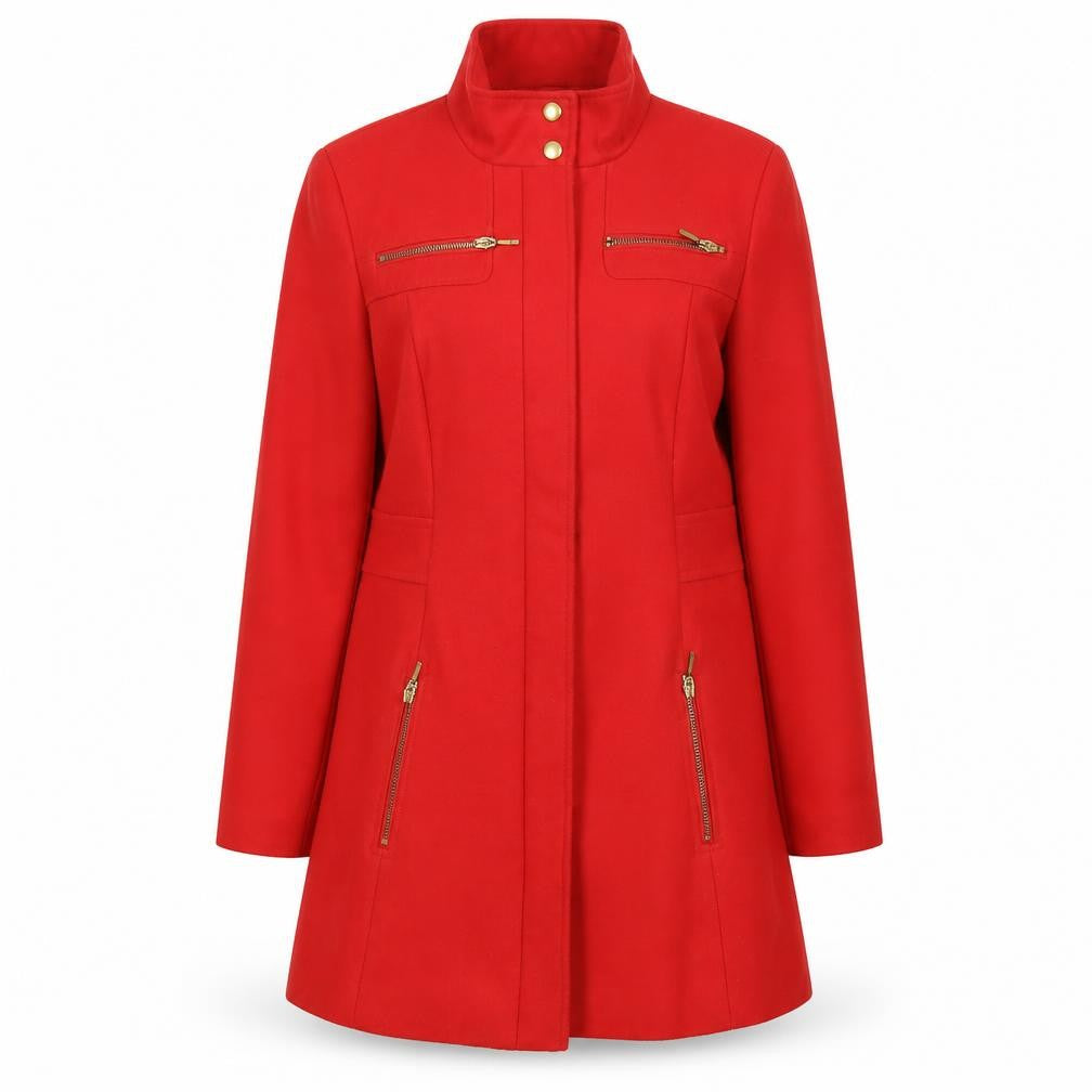 George Women’s Red Military Style Mid-Length Coat Size 14