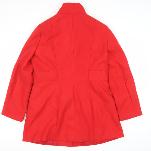 George Women’s Red Military Style Mid-Length Coat Size 14