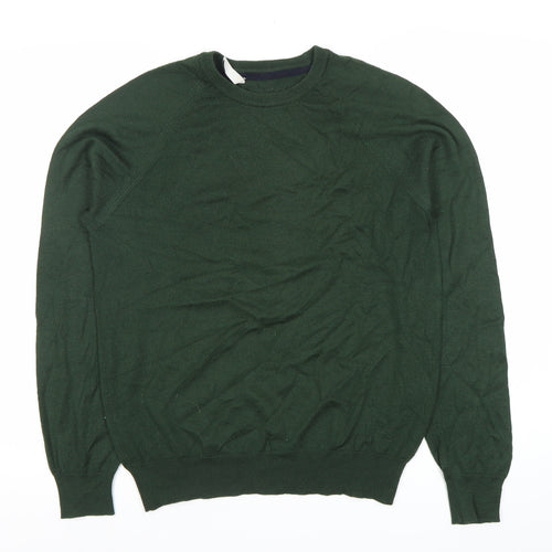 Won Hundred Mens Green Wool Blend Crew Neck Jumper Pullover S