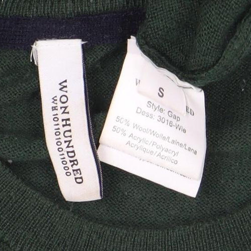 Won Hundred Mens Green Wool Blend Crew Neck Jumper Pullover S