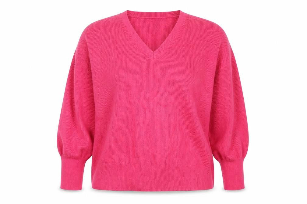 Marks and Spencer Women Pink V-Neck Pullover Jumper Size L Knitwear