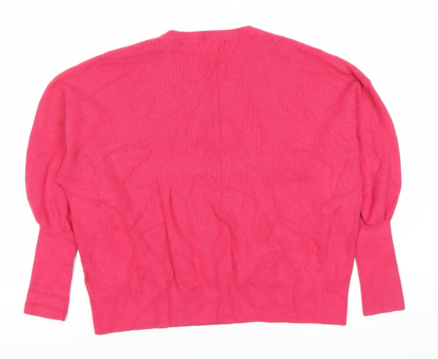 Marks and Spencer Women Pink V-Neck Pullover Jumper Size L Knitwear