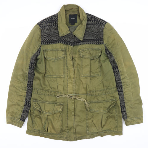 Forever 21 Women’s Green Military Jacket Size 12 Cotton Blend