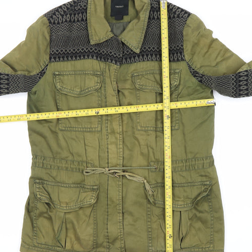 Forever 21 Women’s Green Military Jacket Size 12 Cotton Blend