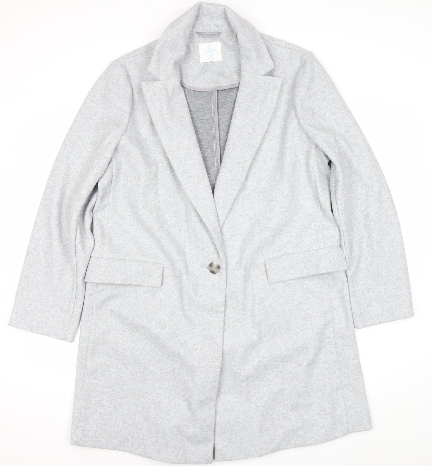 Primark Women’s Grey Mid-Length Single Breasted Overcoat M
