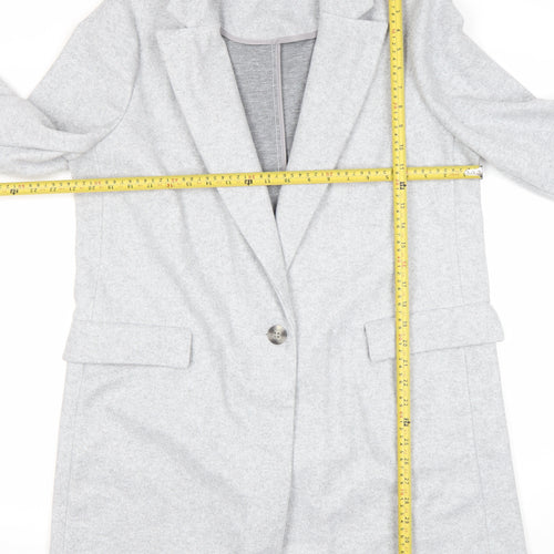 Primark Women’s Grey Mid-Length Single Breasted Overcoat M
