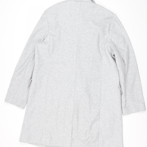 Primark Women’s Grey Mid-Length Single Breasted Overcoat M