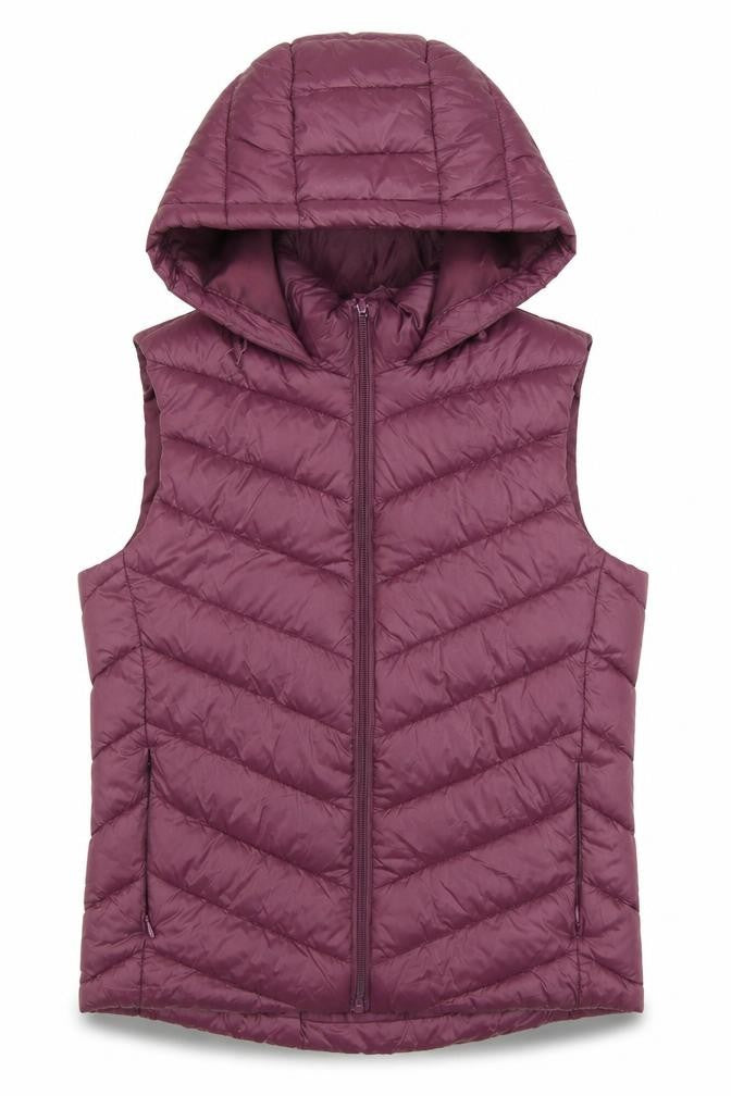 Primark Women’s Purple XS Hooded Quilted Puffer Waistcoat