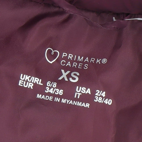 Primark Women’s Purple XS Hooded Quilted Puffer Waistcoat