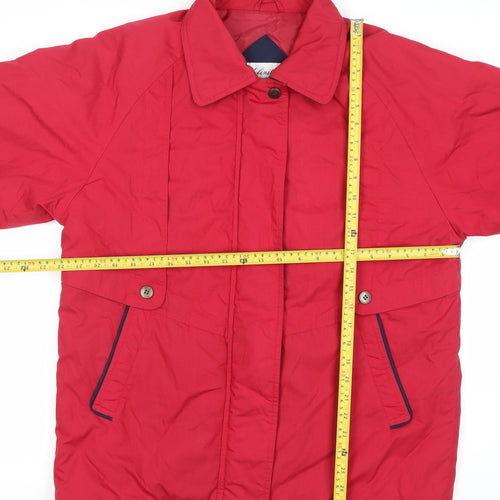 Definitions Collection Womens Red Jacket Size 14 Casual Mid-Length