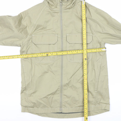 Zara Boys Beige Hooded Parka Jacket Size 9 Years Cotton Casual