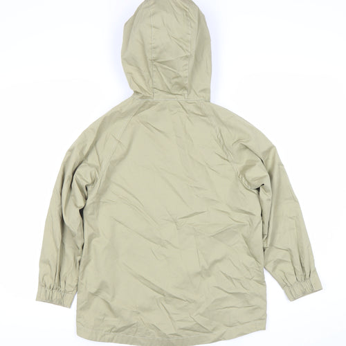 Zara Boys Beige Hooded Parka Jacket Size 9 Years Cotton Casual