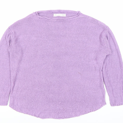Sfera Women’s Purple Knit Cotton Pullover Jumper Size 8