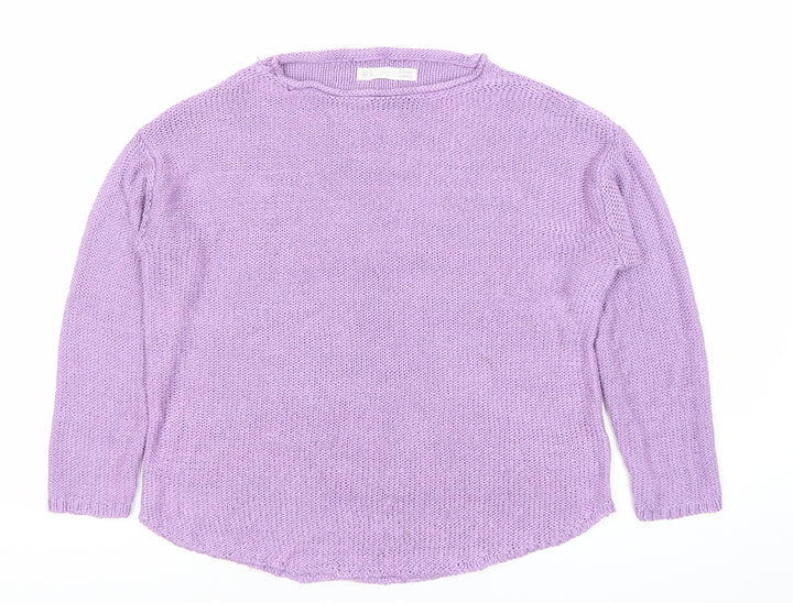 Sfera Women’s Purple Knit Cotton Pullover Jumper Size 8
