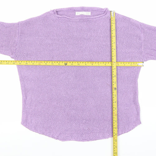 Sfera Women’s Purple Knit Cotton Pullover Jumper Size 8
