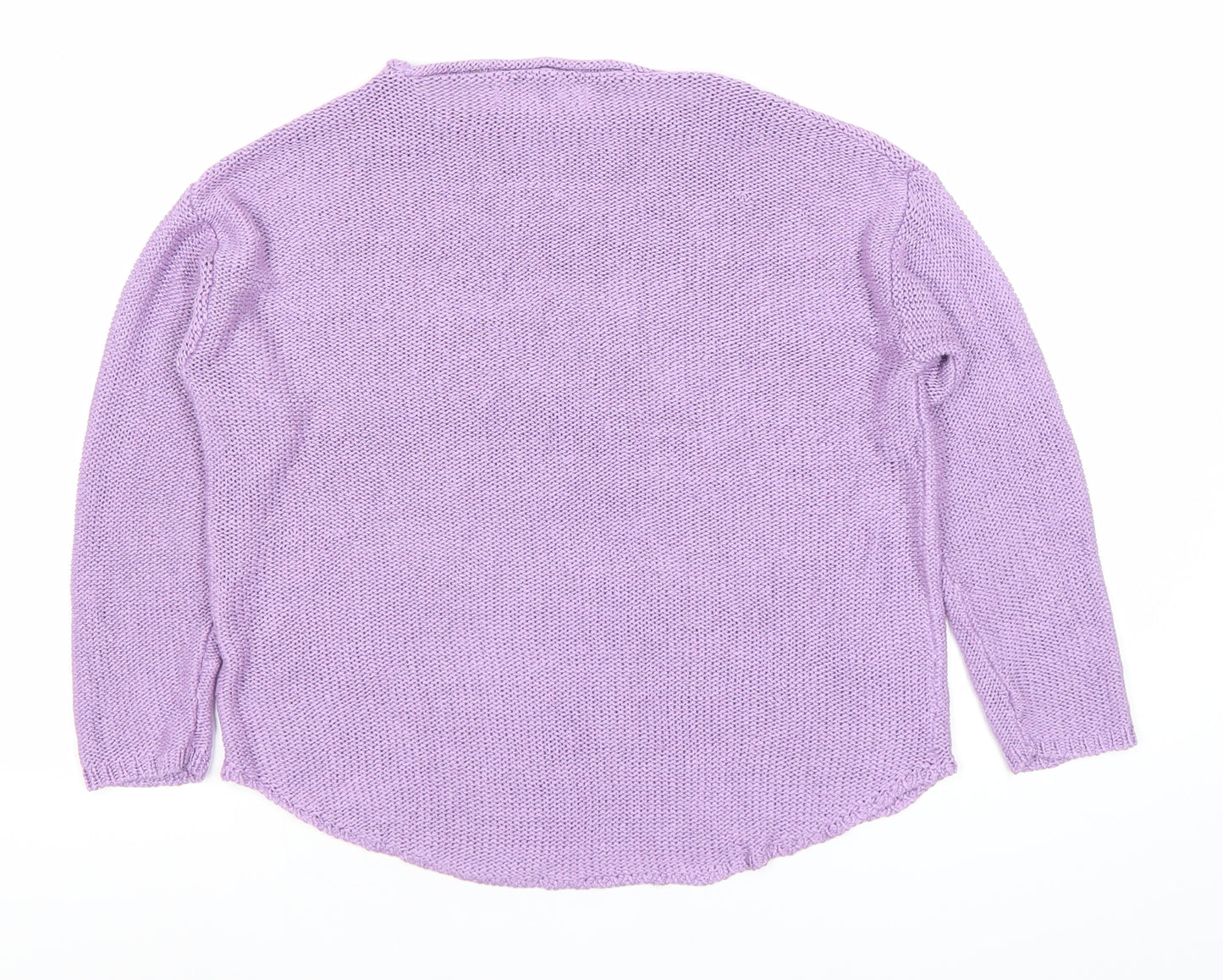 Sfera Women’s Purple Knit Cotton Pullover Jumper Size 8