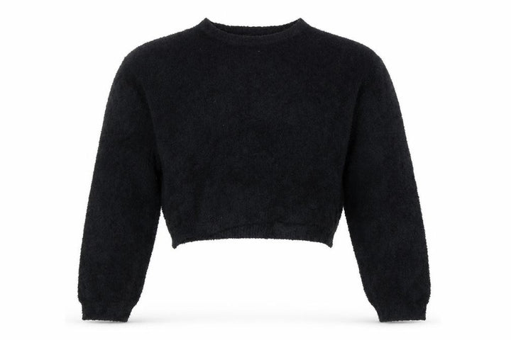 Pull&Bear Womens Black Crew Neck Long Sleeve Pullover Jumper Size 8