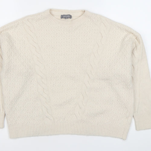 Principles Women’s Ivory Cable Knit Jumper Size 16 Pullover