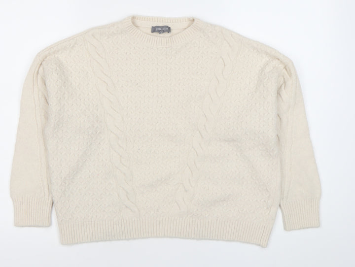 Principles Women’s Ivory Cable Knit Jumper Size 16 Pullover