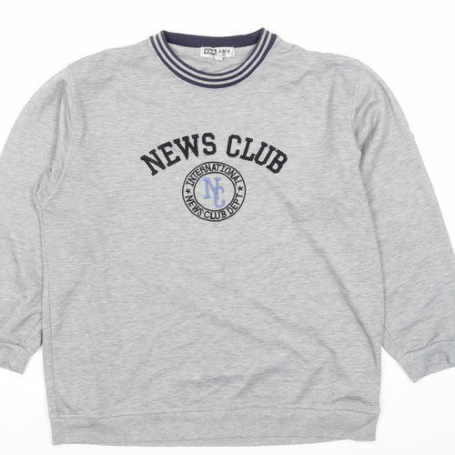 KMA AMX Men’s Grey Pullover Sweatshirt Size L Graphic College Style
