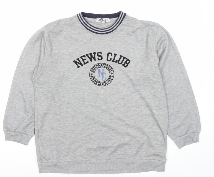 KMA AMX Men’s Grey Pullover Sweatshirt Size L Graphic College Style