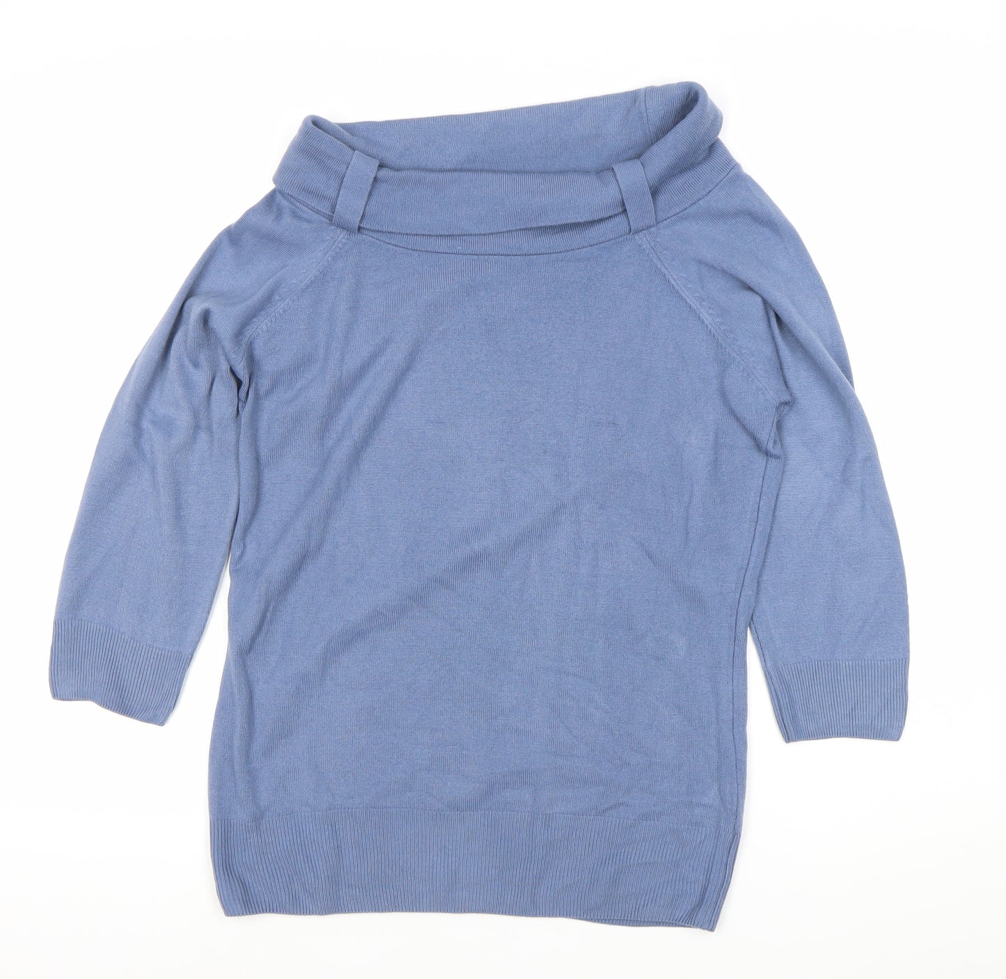 Marks and Spencer Women Blue Size 14 Acrylic Knit Tunic Blouse