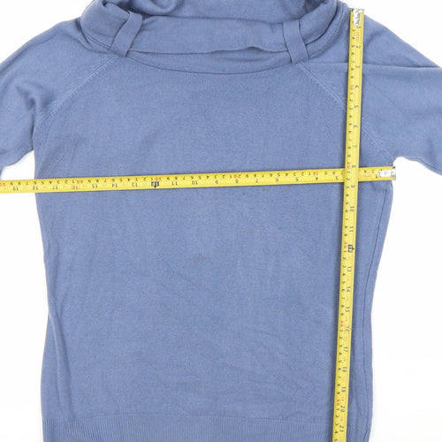 Marks and Spencer Women Blue Size 14 Acrylic Knit Tunic Blouse