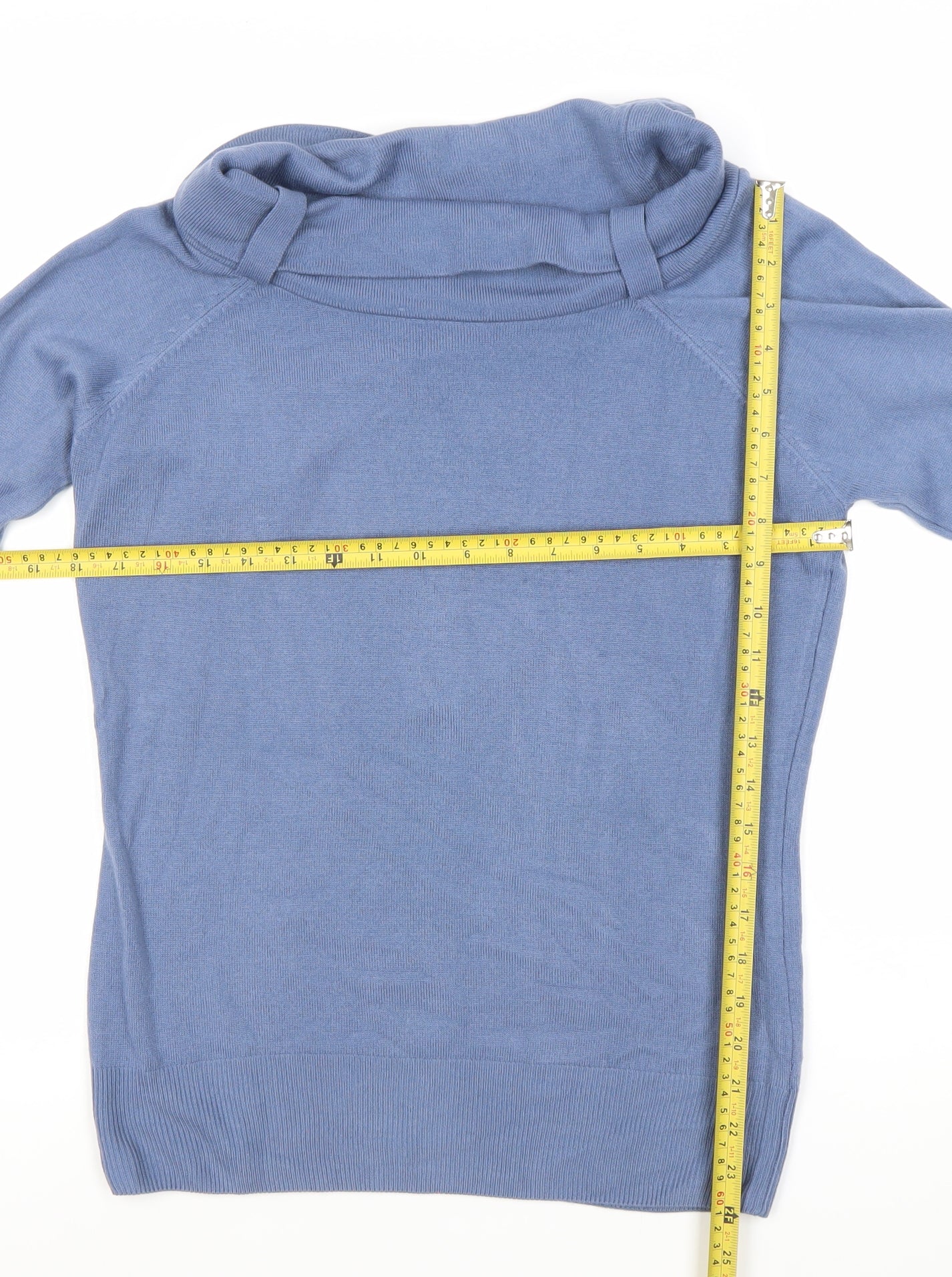Marks and Spencer Women Blue Size 14 Acrylic Knit Tunic Blouse