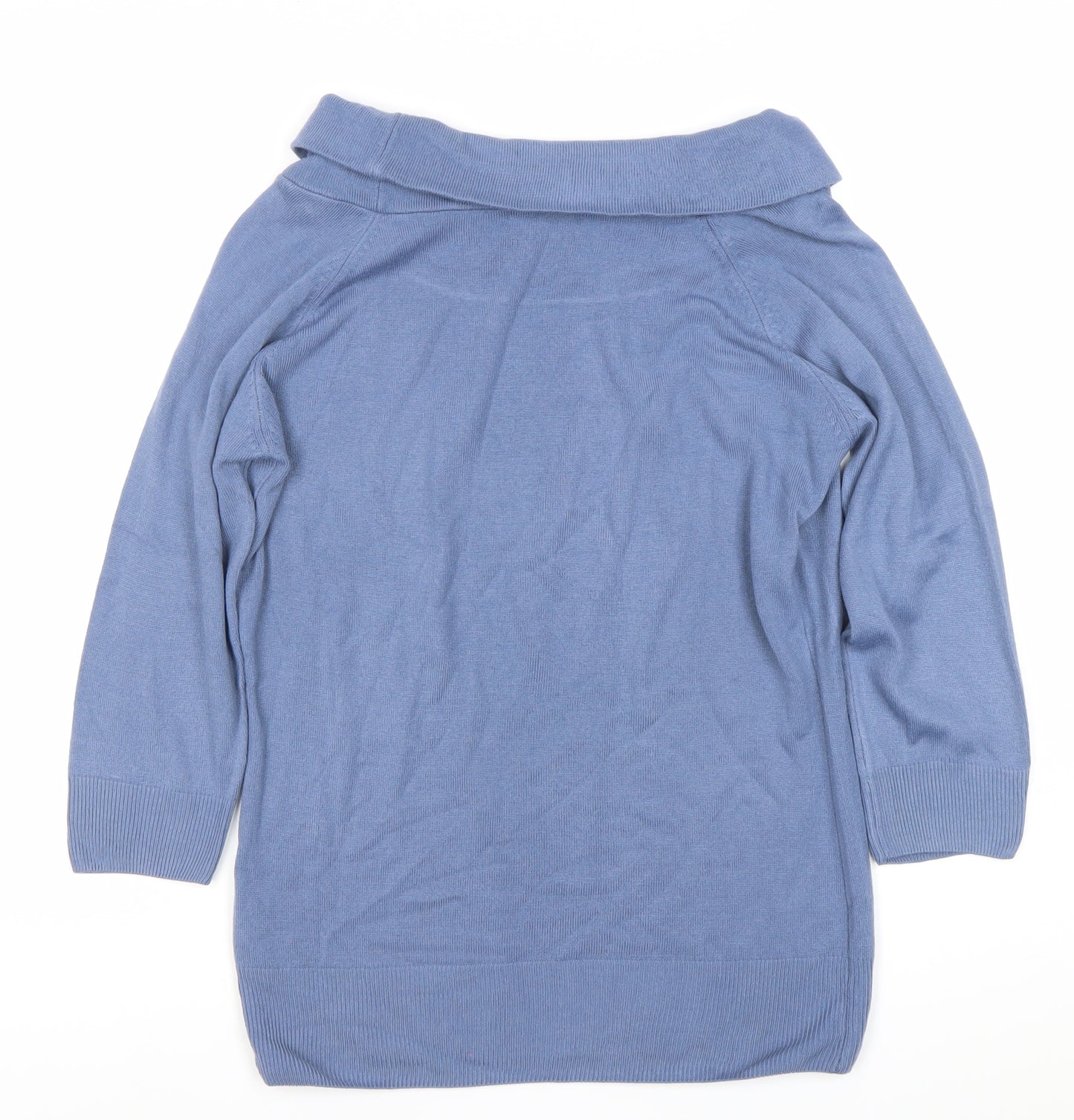 Marks and Spencer Women Blue Size 14 Acrylic Knit Tunic Blouse