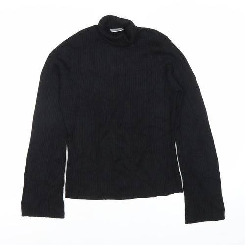 Next Women Black Roll Neck Long Sleeve Knit Top Size 16