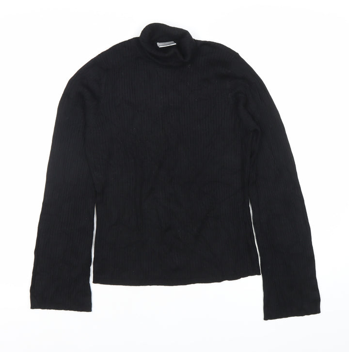 Next Women Black Roll Neck Long Sleeve Knit Top Size 16