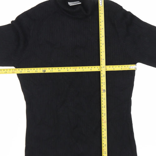Next Women Black Roll Neck Long Sleeve Knit Top Size 16