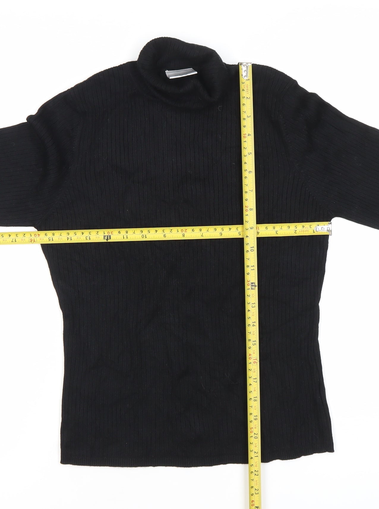Next Women Black Roll Neck Long Sleeve Knit Top Size 16