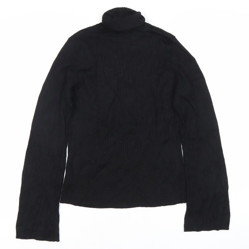 Next Women Black Roll Neck Long Sleeve Knit Top Size 16