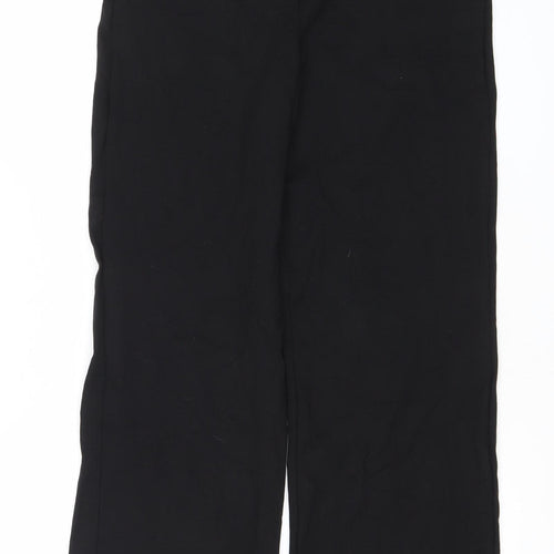 MNG Womens Black Wide-Leg Trousers Size L Viscose Blend