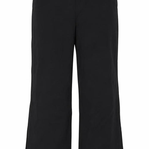 MNG Womens Black Wide-Leg Trousers Size L Viscose Blend